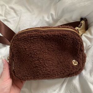 lululemon athletica Brown Fleece Crossbody Bag